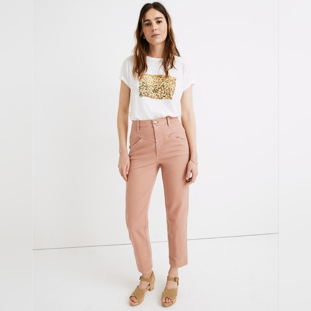 Madewell Pink Ankle Cropped Pants